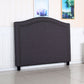 Carla Queen Charcoal Headboard with Curved Design & Metal Studded Buttons