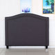 Bed Head Queen Size Charcoal Headboard with Curved Design Upholstery Linen Fabric