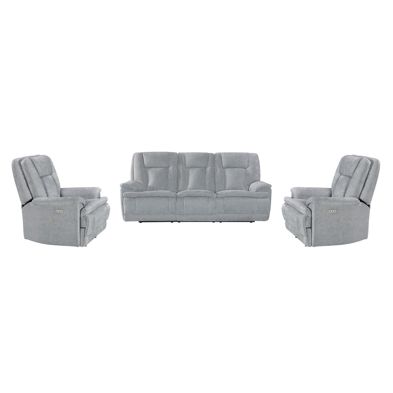 Haven 3+1+1 Seater Power Recliner Sofa Set with USB & Type-C Charging in Grey
