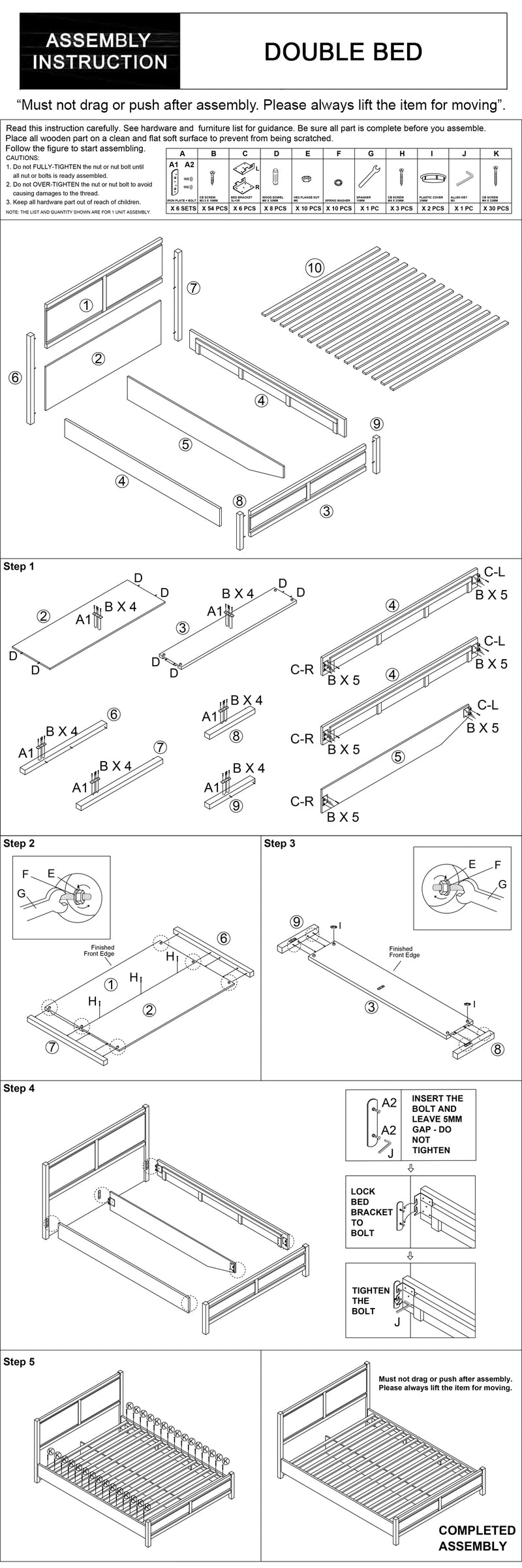 Cielo Natural Wood Like MDF Bedroom Suite 5/4 Pcs In Oak Colour with Dresser and Tallboy