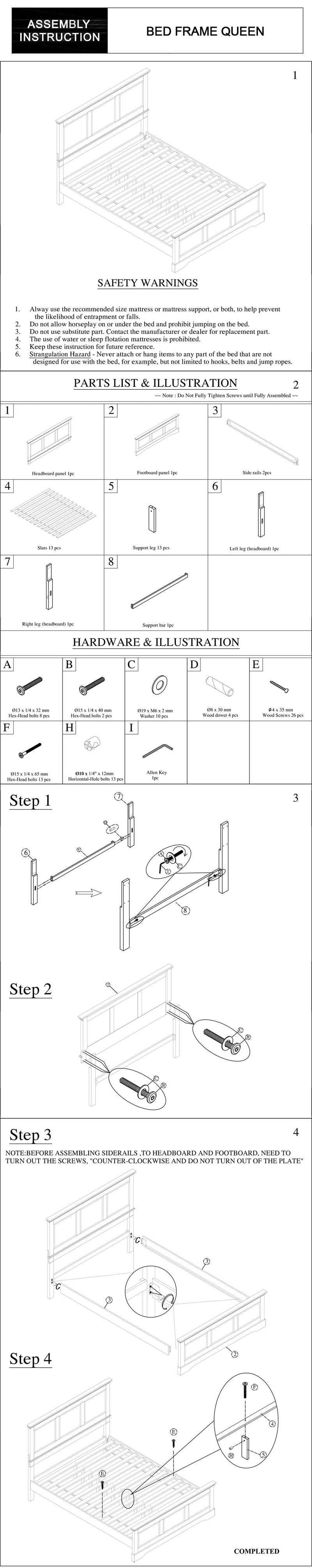 Spencer 5/4 pcs Bedroom Suite Solid Wood & MDF Grey Colour in Multiple Size with Dresser & Tallboy