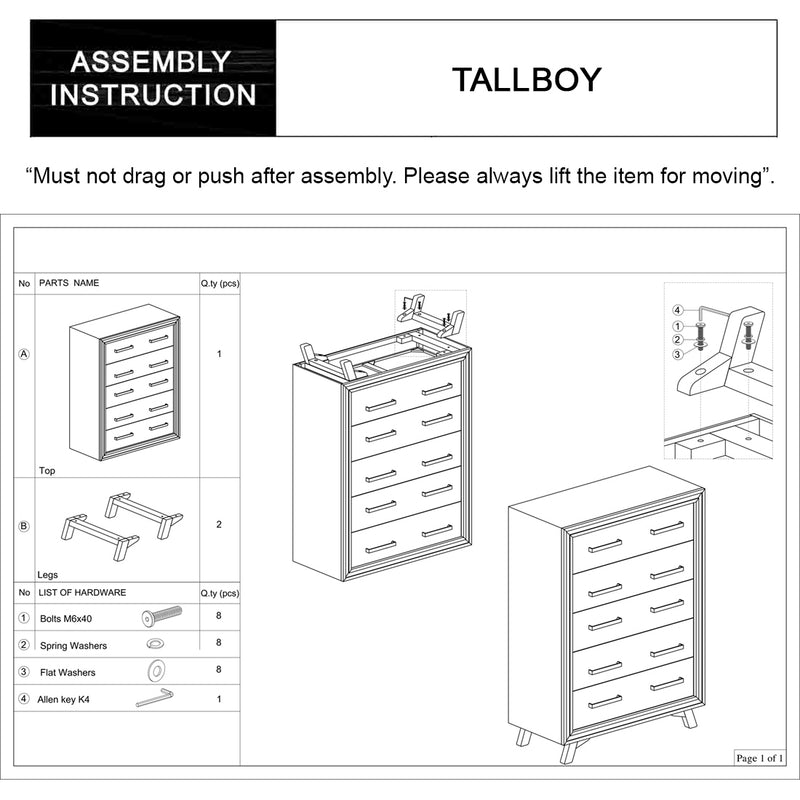 Seashore 5/4 Pcs Bedroom Suite Solid Acacia Timber in Multiple Size