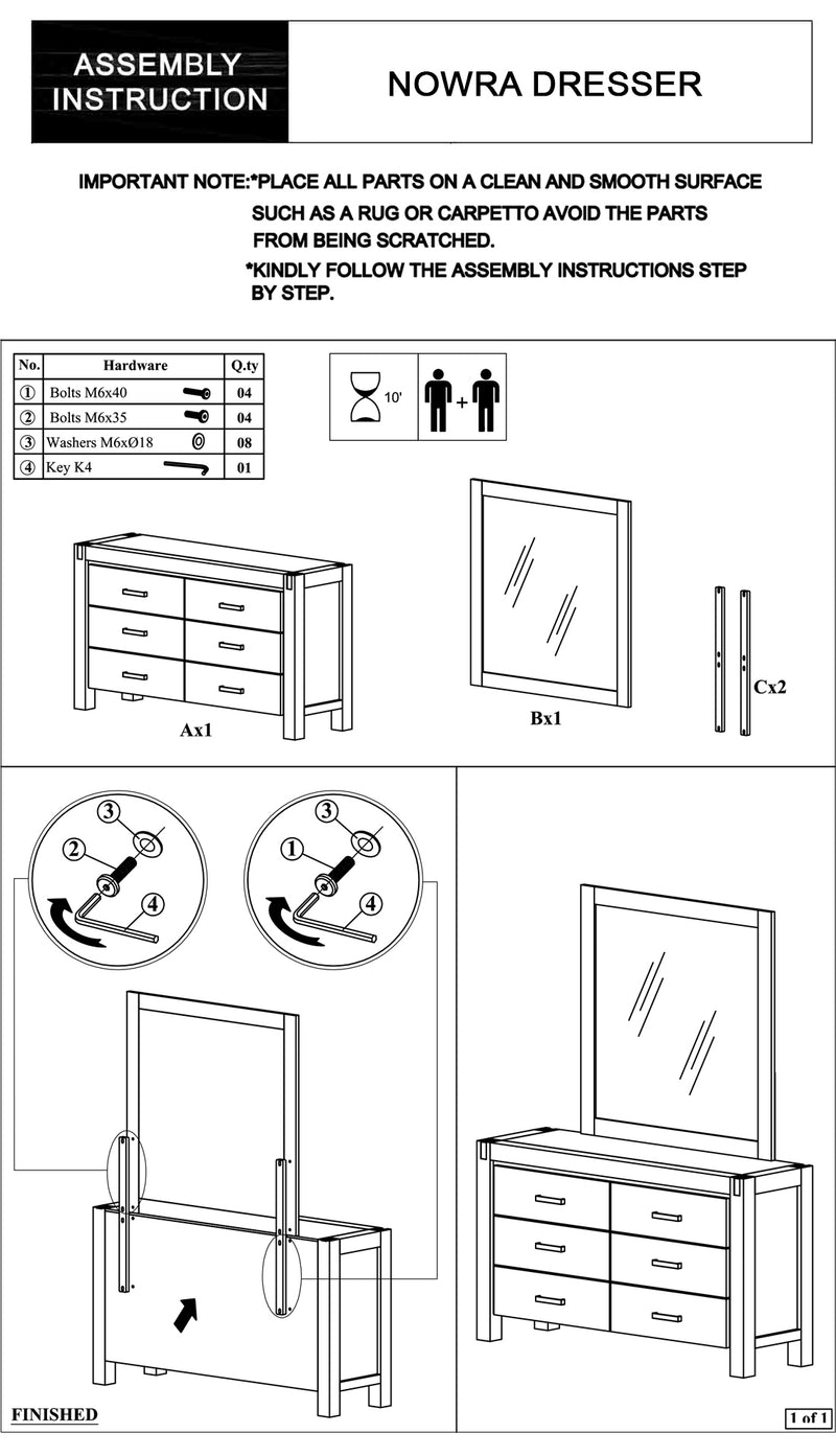 Nowra 5/4 Pcs Bedroom Suite In Acacia Timber In Multiple Size & Colour