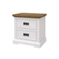 Marley Pine Wood Bedside Table with 2 Drawers