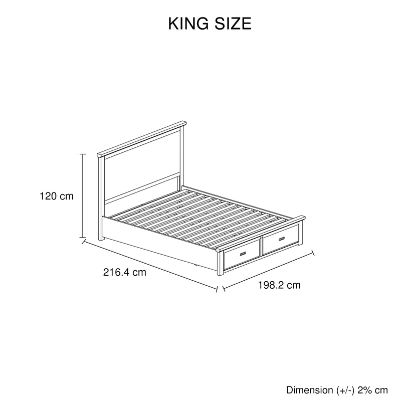 Marley Bookend Headboard MDF Storage Drawers 5/4 Pcs Bedroom Suite In Multiple Size