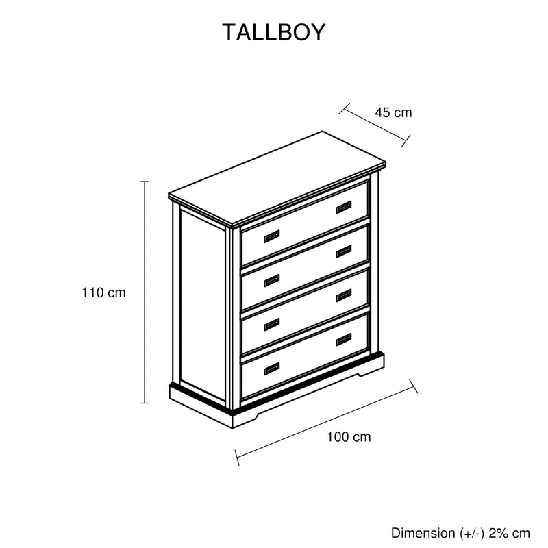 Marley Bookend Headboard Bedroom Suite – 4 or 5 Piece Set with Storage Drawers