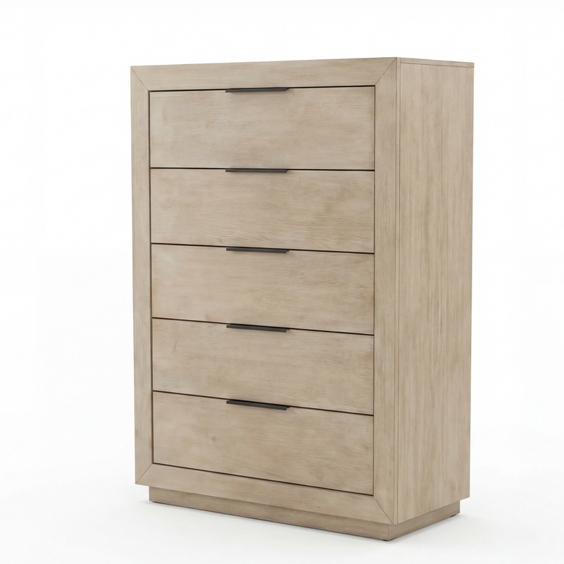 Savannah Light Grey Colour MDF Fabric Upholstery  5/4 Pcs Bedroom Suite