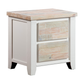 Valencia Coastal Grey and Miami White Colour Two Drawers Solid Pine Timber Bedside Table