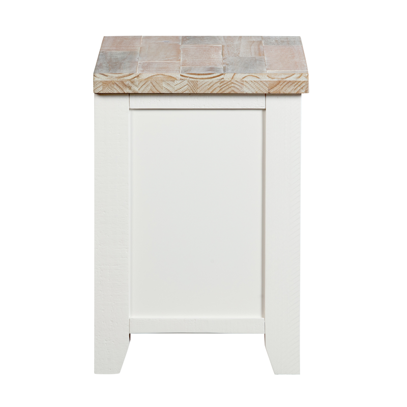 Valencia Coastal Grey and Miami White Colour Two Drawers Solid Pine Timber Bedside Table