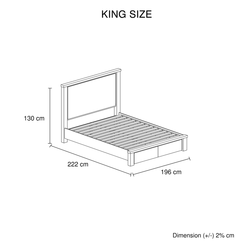 Valencia Coastal Grey and Miami White Colour Storage Multiple Size Solid Pine Timber Bed Frame