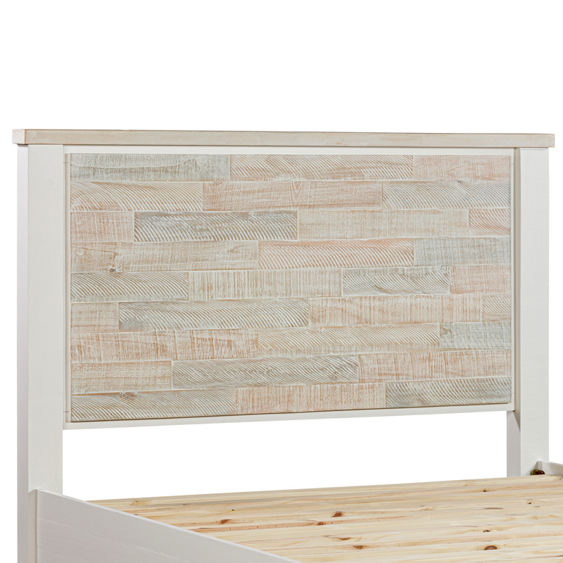 Valencia Coastal Grey and Miami White Colour Storage Multiple Size Solid Pine Timber Bed Frame