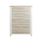 Valencia Solid Pine Timber Tallboy Coastal Grey and Miami White Colour Five Drawers