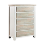 Valencia Solid Pine Timber Tallboy Coastal Grey and Miami White Colour Five Drawers