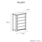 Valencia Solid Pine Timber Tallboy Coastal Grey and Miami White Colour Five Drawers