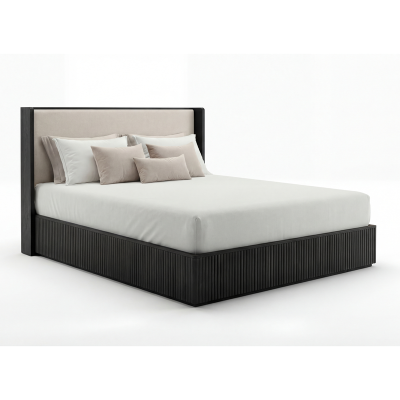 Arlo Multiple Colour MDF Upholstered Headboard Rubberwood Bed Frame