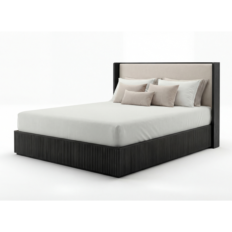 Arlo Multiple Colour MDF Upholstered Headboard Rubberwood Bed Frame