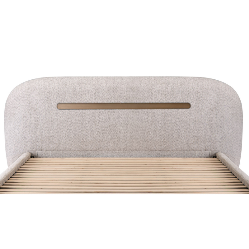 Poppy Fabric Upholstered Bed with Metal Frame