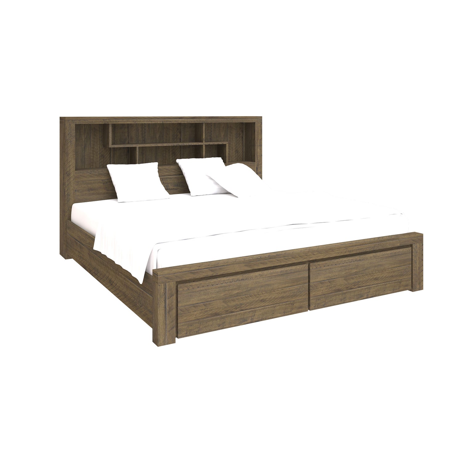 Cromwell Bookend Headboard MDF Storage Drawers Multiple Size Bed Frame