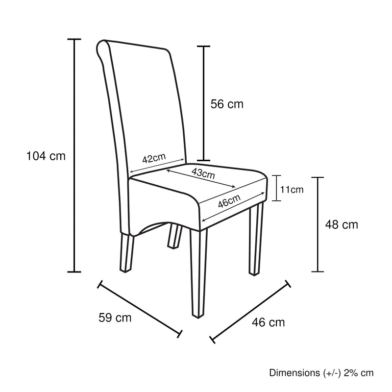 Swiss 2x wooden Frame Leatherette Dining Chairs in Multiple Colour