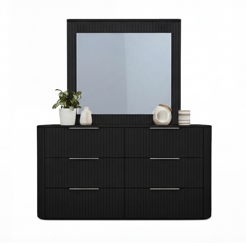 Arlo Dresser Mirror Multiple Colour MDF Six Drawers Slick Handles