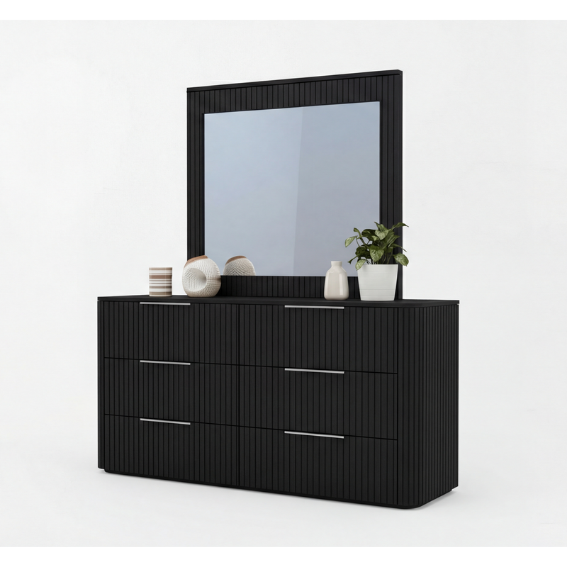 Arlo Dresser Mirror Multiple Colour MDF Six Drawers Slick Handles