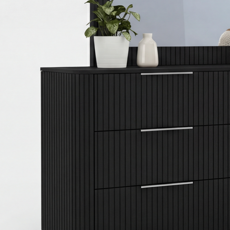 Arlo Dresser Mirror Multiple Colour MDF Six Drawers Slick Handles