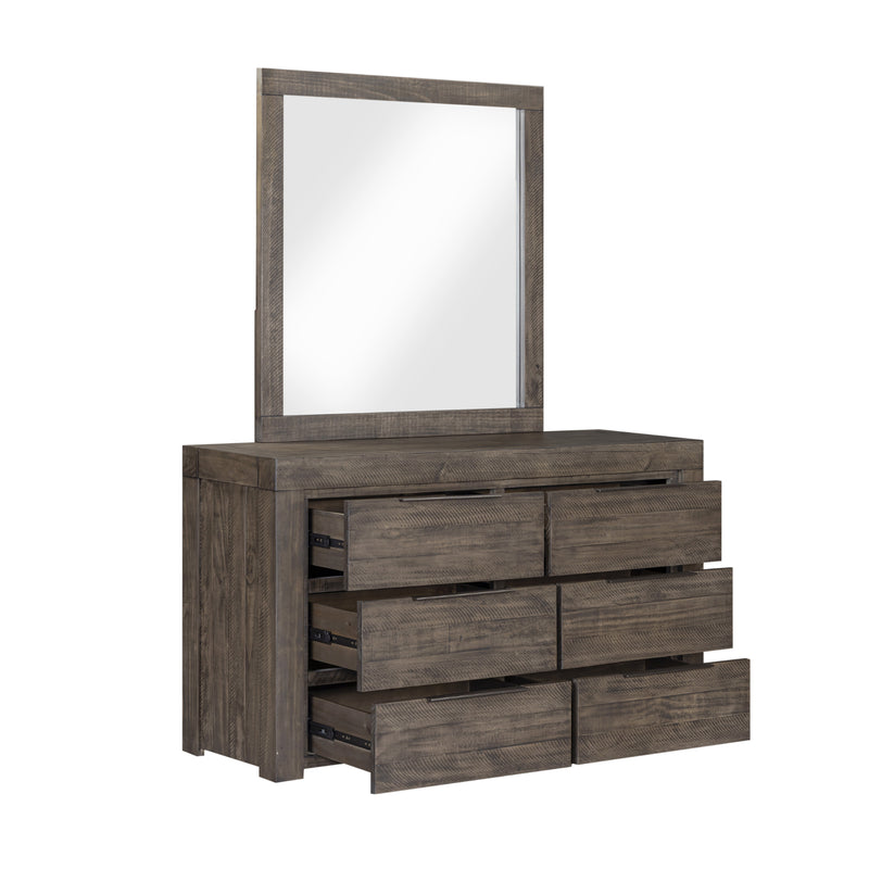 Cromwell Comtemporary Grey 6-Drawer Dresser with Slim Metal Handles