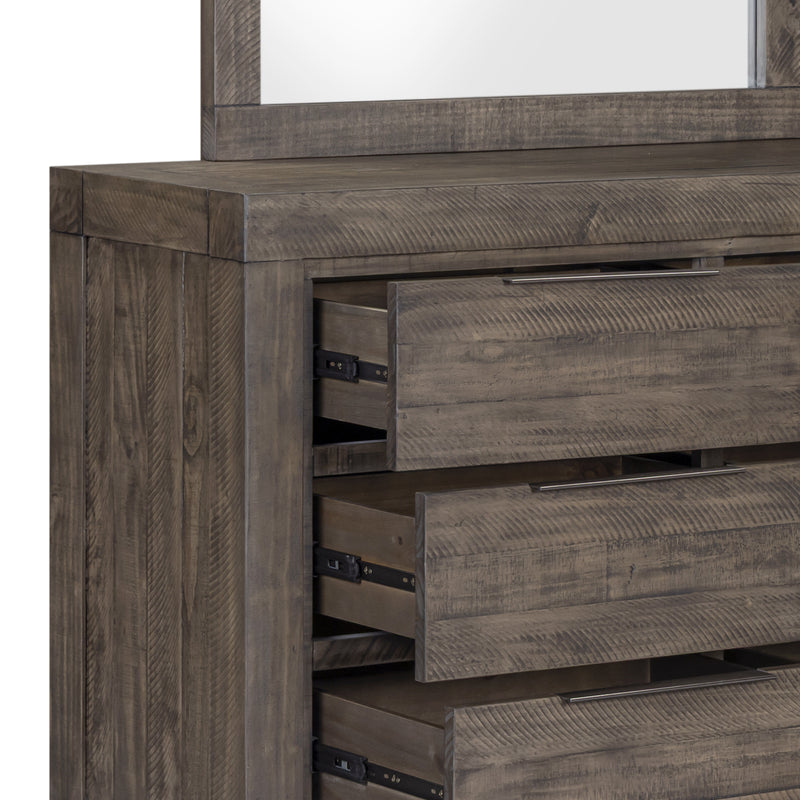 Cromwell Comtemporary Grey 6-Drawer Dresser with Slim Metal Handles