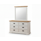 Marley Pine Wood 6 Drawer Dresser with Mirror