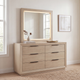Savannah Oak Color Solid Rubber Wood Dresser with Mirror