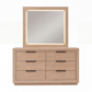 Savannah Oak Color Solid Rubber Wood Dresser with Mirror