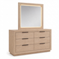 Savannah Oak Color Solid Rubber Wood Dresser with Mirror