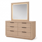 Savannah Oak Color Solid Rubber Wood Dresser with Mirror