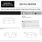 Delta 3+2 Seater Fabric Power Recliner with Power Headrest & Zero-Wall Design