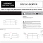 Delta 3+2 Seater Fabric Power Recliner with Power Headrest & Zero-Wall Design