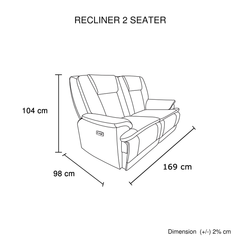 Haven 3+2 Seater Power Recliner Sofa Set with USB & Type-C Charging in Grey