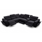 Henley Grey Charcoal Beige Fabric Modular Sectional Reclining Sofa with Storage