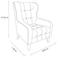 Dhalia Blue Tufted Armchair with Solid Wood Leg