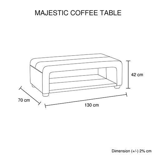Majestic Modern Coffee Table With Premium Bonded Leather