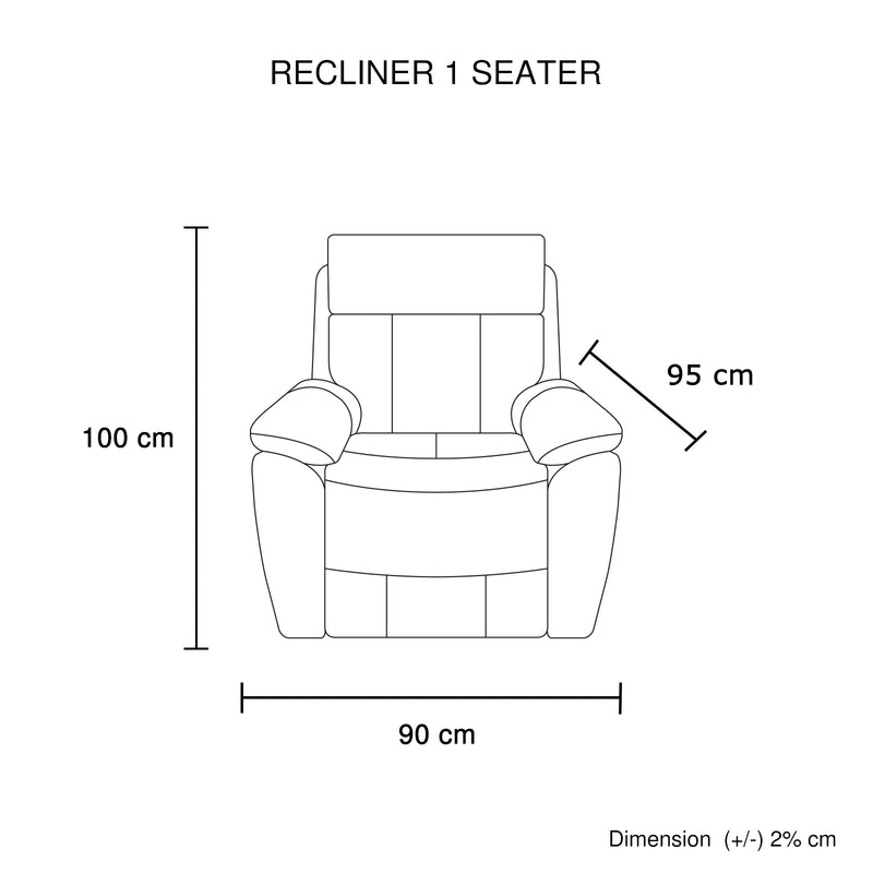 Windsor 1 Seater Top Grain Leather Electric Recliner Sofa