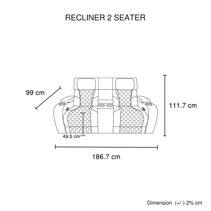 Empire 3R+2R Leatherette Electric Recliner Sofa Set LED Lighting