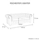 Rochester 3 Seater Leather Upholstery Deep Quilting Pocket Spring Button Studding Sofa