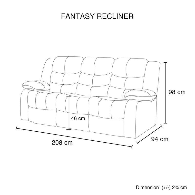 Fantasy 3+1+1 Seater Recliner Sofa Faux Leather Couch Multiple Colour