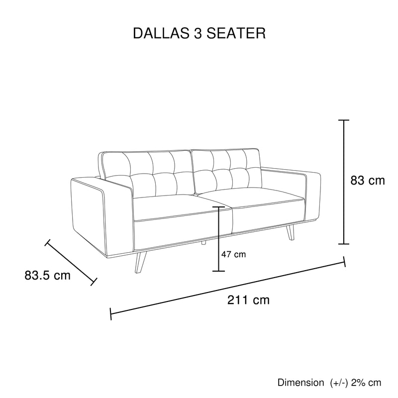 Dallas 3+2 Seater Sofa Fabric Upholstery Grey Colour Pocket Spring Wooden Frame