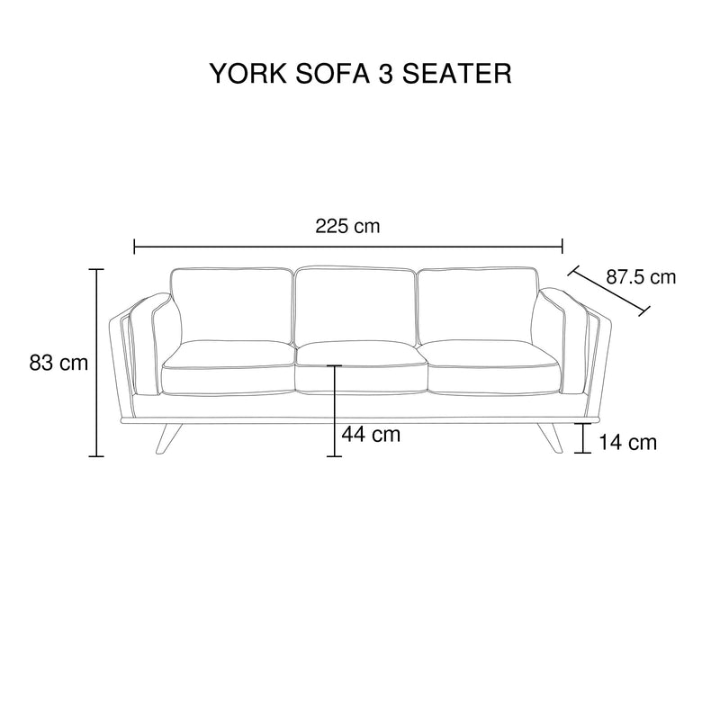 York 3+2 Seater Sofa Fabric/Leatherette Lounge Set with Wooden Frame