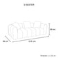 Bethany Modern Frameless Compressed Fabric 3 Seater Sofa