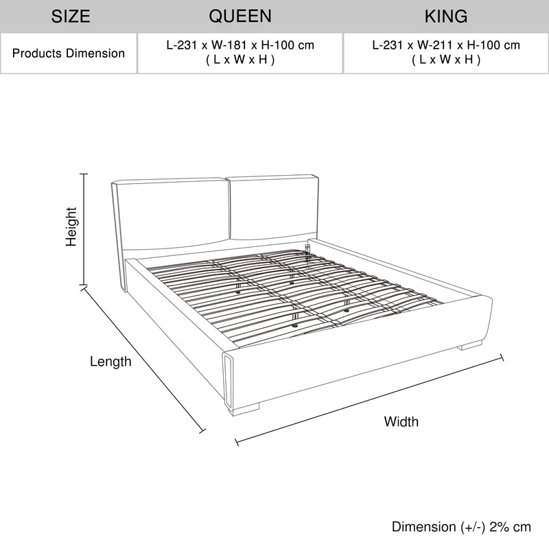 Louis 4pcs Bedroom Suite in Premium Leatherette With Storage Tallboy
