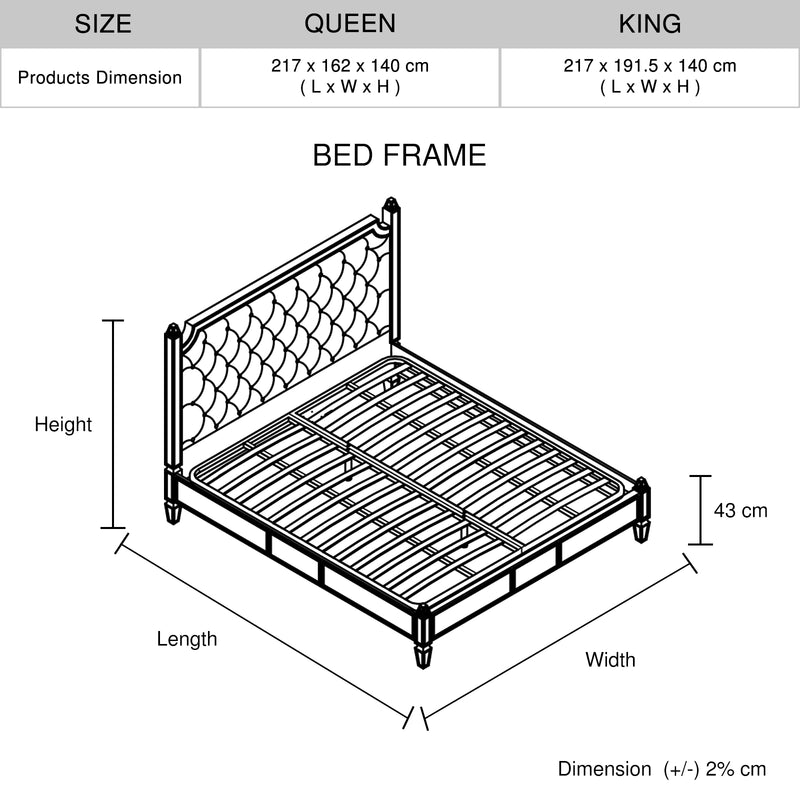 Antique Gold Colour 4pcs Dresser Bedroom Suite Velvet Upholstery Tufted Headboard Deep Quilting