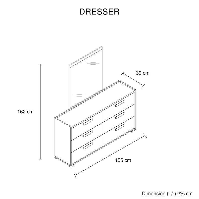 Copper 5/4 Pcs Bedroom Suite Fabric Upholstery MDF In Multiple Size with Dresser and Tallboy