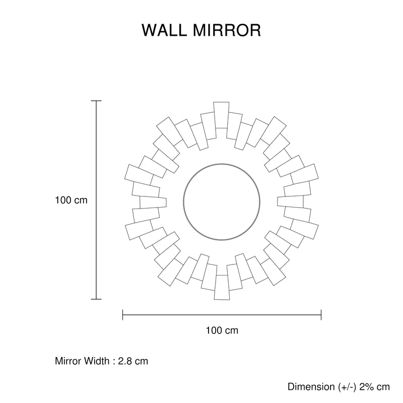 Sparkling Wall Mirror Quality MDF and Glass in Smokey Grey and Silver